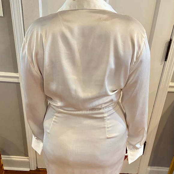 Zara White Satin Mini Dress - Picture 4 of 6